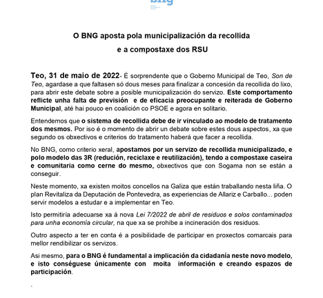 Nota de prensa bngTeo 31 maio 2022